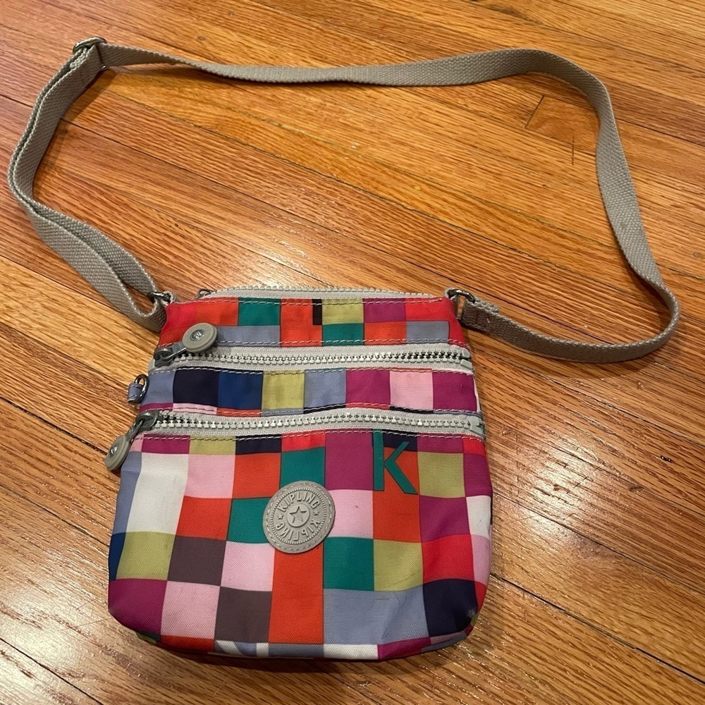 Kipling Colorful Checkered Crossbody (Adjustable Strap) Bag